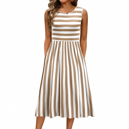 Vestido maxi elegante sin mangas para mujer