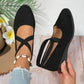 🌹Elegantes zapatos de cuña baja con correa elástica de color sólid