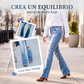 Jeans acampanados desgastados de talle alto para mujer