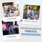 Jeans acampanados desgastados de talle alto para mujer