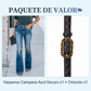 Jeans acampanados desgastados de talle alto para mujer