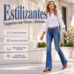 Jeans acampanados desgastados de talle alto para mujer