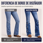 Jeans acampanados desgastados de talle alto para mujer