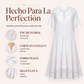 Vestido largo de mujer con cuello en V y encaje de ganchillo