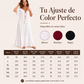 Vestido largo de mujer con cuello en V y encaje de ganchillo