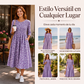 Vestido estampado floral con fruncidos para mujer