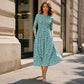 Vestido estampado floral con fruncidos para mujer