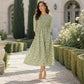 Vestido estampado floral con fruncidos para mujer