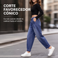 Pantalones vaqueros harem de cintura alta para mujer