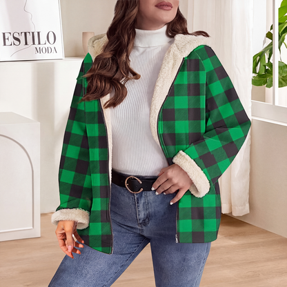 Chaqueta con capucha y cremallera gruesa para mujer