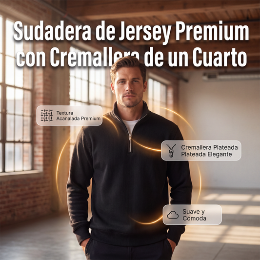 Sudadera premium con cierre de un cuarto de cremallera