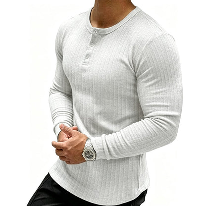Camisa Henley ajustada para hombre