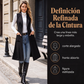 Chaqueta larga elegante sin mangas con frente abierto para mujer