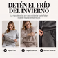 Conjunto de sudadera con capucha de punto trenzado y pantalones de felpa para mujer