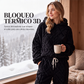 Conjunto de sudadera con capucha de punto trenzado y pantalones de felpa para mujer