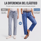 Vaqueros rectos elásticos casuales para mujer