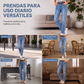 Vaqueros rectos elásticos casuales para mujer