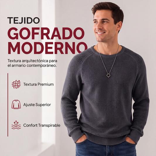 Jersey de punto gofrado moderno para hombre