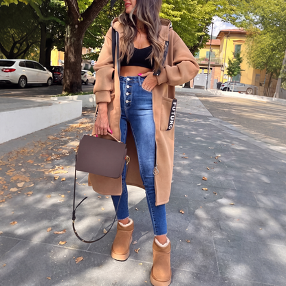 Sudadera larga con capucha para mujer