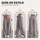 Pantalones de pierna ancha de corte relajado casual para mujer