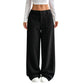 Pantalones de pierna ancha de corte relajado casual para mujer