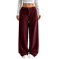 Pantalones de pierna ancha de corte relajado casual para mujer