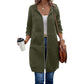 Sudadera con capucha de longitud media para mujer, cárdigan casual con cremallera y abrigos con bolsillos