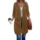 Sudadera con capucha de longitud media para mujer, cárdigan casual con cremallera y abrigos con bolsillos