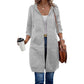 Sudadera con capucha de longitud media para mujer, cárdigan casual con cremallera y abrigos con bolsillos