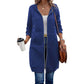 Sudadera con capucha de longitud media para mujer, cárdigan casual con cremallera y abrigos con bolsillos