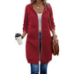 Sudadera con capucha de longitud media para mujer, cárdigan casual con cremallera y abrigos con bolsillos
