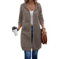 Sudadera con capucha de longitud media para mujer, cárdigan casual con cremallera y abrigos con bolsillos