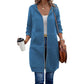 Sudadera con capucha de longitud media para mujer, cárdigan casual con cremallera y abrigos con bolsillos