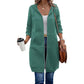 Sudadera con capucha de longitud media para mujer, cárdigan casual con cremallera y abrigos con bolsillos