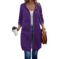 Sudadera con capucha de longitud media para mujer, cárdigan casual con cremallera y abrigos con bolsillos