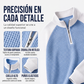 Camiseta de punto gofrado para hombre con cierre de cuarto de cremallera