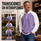 Camiseta de punto gofrado para hombre con cierre de cuarto de cremallera