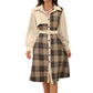 Vestido de mujer retro de cuadros con botones