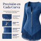 Vestido ajustado de mujer con media cremallera y flecos