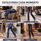 Pantalones vaqueros elásticos de corte ajustado para mujer