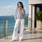 Chaqueta de béisbol de punto informal para mujer