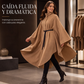Abrigo capa elegante para mujer con cuello alto✈Envío gratuito