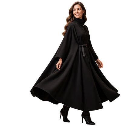 Abrigo capa elegante para mujer con cuello alto✈Envío gratuito
