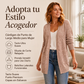 Cárdigan de punto abierto informal para mujer