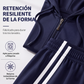 Conjunto de sudadera con capucha y cremallera a rayas para mujer, con pantalones a juego