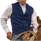 Chaleco de tweed de espiga con solapa vintage para hombre