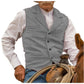 Chaleco de tweed de espiga con solapa vintage para hombre