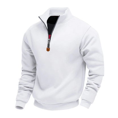 Jersey de cuello alto con cremallera de un cuarto para hombre