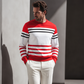 Sudadera de manga larga para hombre con rayas y bloques de color