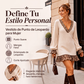 Vestido de punto de mujer con cuello en V y mangas farol